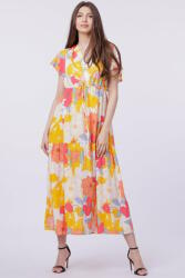 SHOPIKA Rochie cu bust petrecut si imprimeu floral pe fond galben S/M