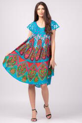 Indian Emporium Rochie midi A-line cu imprimeu paisley, pe fond turcoaz Talie unica