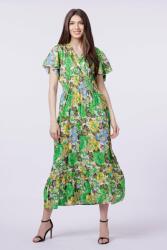 SHOPIKA Rochie cu talia evidentiata si bust petrecut si imprimeu cu flori verzi S/M