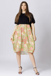 My Pepper Rochie lalea cu bust negru si imprimeu mandale verde deschis Talie unica