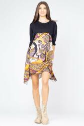 70 Degrees Rochie trendy cu imprimeu pauni, predominant portocaliu Talie unica