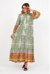 Vale Woman Rochie cu volane si imprimeu pe maneci si poale, din vascoza S