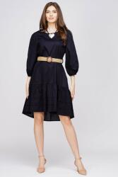 SHOPIKA Rochie cu volan din poplin de bumbac cu curea elastica, neagra Talie unica