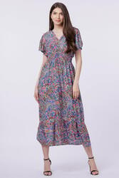 SHOPIKA Rochie cu talia evidentiata si bust petrecut, imprimeu paisley pe fond albastru S/M