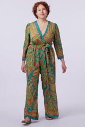 Boho Fashion Salopeta din matase indiana cu bust petrecut, turcoaz, rosu si mustar Talie unica
