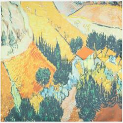 Shopika Esarfa patrata cu model inspirat dupa un tablou cu lanuri de Van Gogh