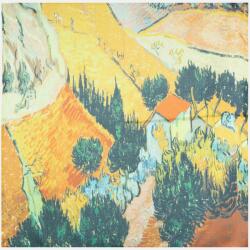 Shopika Esarfa patrata cu reproducere dupa un tablou cu lanuri de Van Gogh Multicolor