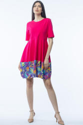 Pierino Rochie lalea din bumbac fucsia, cu imprimeu la poale S/M