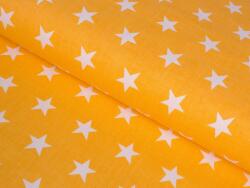 Goldea pamutvászon - cikkszám 630, csillagok sárgás narancssárga alapon 160 cm