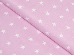 Goldea pamutvászon - cikkszám 1042 fehér csillagok rózsaszín alapon 160 cm