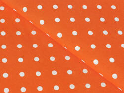 Goldea țesătură decorativă loneta - puncte albe pe portocaliu 280 cm