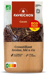 Favrichon Musli crocant BIO cu cereale integrale si cacao, format economic Favrichon