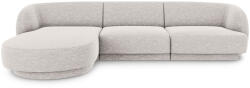 Micadoni Coltar modular Miley tapiterie din tesatura structurala si colt pe partea stanga, gri deschis (MIC_LC_140_F1_MILEY5)