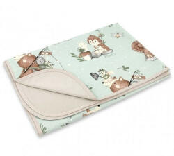 Baby Shop pamut kétoldalas babapléd 75*100 cm - Let's Go! menta/bézs - babyshopkaposvar