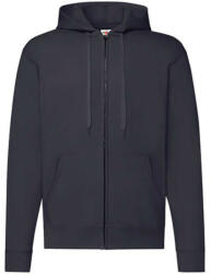 Fruit of the Loom Férfi Pulóver Kapucnis Hosszú ujjú Fruit of the Loom Classic Hooded Sweat Jacket - 2XL, Mély sötétkék (navy)
