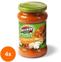 MANDY FOODS Set 4 x Zacusca cu Ciuperci Mandy, Borcan 300 g (FXE-4xEXF-TD-EXF18701)
