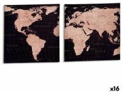 Gift Decor Pânză Harta Lumii 1, 5 x 40 x 40 cm (16 Unități)