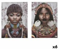 Gift Decor Set de 2 tablouri Pânză Africană 70 x 50 x 1, 5 cm (6 Unități)