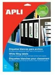 APLI Etichete autoadezive Apli Alb Hârtie 25 Frunze 190 x 61 mm