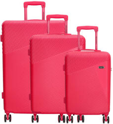 Dugros Marbella rózsaszín 4 kerekű 3 részes bőrönd szett (20854011)