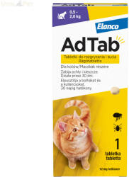 AdTab rágótabletta macskák részére 12 mg (0, 5-2 kg testsúly) 1db