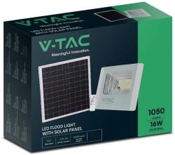 V-TAC napelemes LED reflektor 16W hideg fehér 10000 mAh, fehér házzal - SKU 10407 (10407)