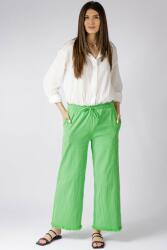 Shopika Pantaloni de vara din in si bumbac cu franjuri mici, verde deschis Verde Talie unica