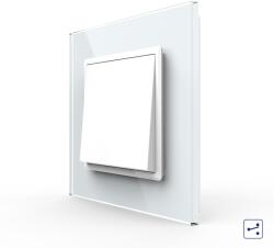 LIVOLO Intrerupator Simplu Mecanic si Cap Scara , 2 Module LIVOLO cu Rama din Sticla - Serie Noua