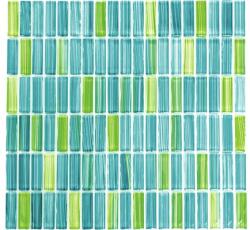 Mozaic piscină sticlă XCM S850 verde/albastru 31x32, 2 cm