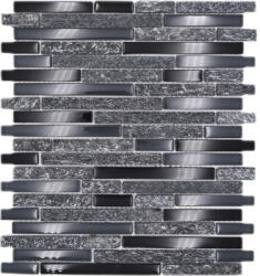  Mozaic sticlă-piatră naturală XCM MV798 gri-negru 29, 8x33, 8 cm