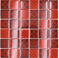 Mozaic piscină sticlă XCM 8OP3 roșu 30x30 cm