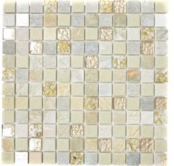 Mozaic sticlă-piatră naturală XCM CR27 mix multicolor 30x30 cm