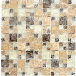 Mozaic sticlă-piatră naturală XIC K1453 mix maro 30, 5x30, 5 cm