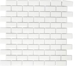 Mozaic piscină ceramic Brick Bond Diamond CBW 104 uni alb 30x30 cm