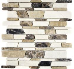 Mozaic marmură MOS Brick 295 bej-maro 27, 5x30 cm