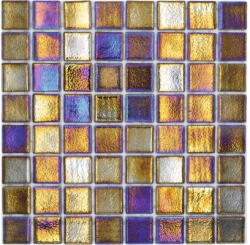 Mozaic piscină sticlă VP55386PUR negru 31, 6x31, 6 cm
