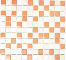  Mozaic piscină ceramic BM 600 alb/bej/maro 30, 2x33 cm