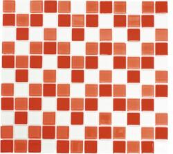 Mozaic piscină sticlă mix roșu-alb 30, 2x32, 7 cm