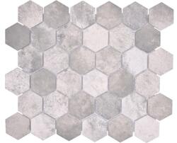 Mozaic piscină HX Curio ZDG hexagon ciment gri 32, 5x28, 1 cm