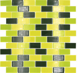  Mozaic piscină sticlă CM B454 mix verde 32, 2x31 cm
