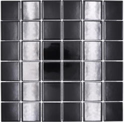 Mozaic piscină ceramic CD 190 negru lucios 30x30 cm