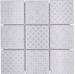  Mozaic piscină ceramic GEOW alb 30x30 cm