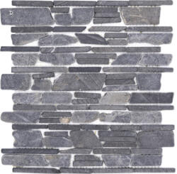  Mozaic marmură Neromarquina MOS Brick 210 Uni negru mat 30, 5x30, 5 cm