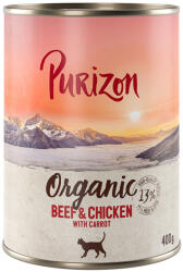 Purizon 6x400g Purizon Organic Marha, csirke & sárgarépa nedves macskatáp