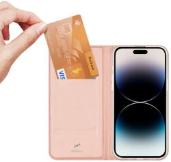 Dux Ducis Husa Dux Ducis Skin Pro Wallet Case for iPhone 15 Pro Max - Pink - vexio
