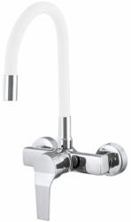 Gamma Flex Fali Mosogató Csaptelep - Rugalmas, Fehér/Króm (BFXś-wh) - rent-xgranit