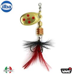 Ilba Lingurita rotativa ILBA TONDO Mosca (Fly) 0/2g - GOLD/RED + FLY RED/BLACK (ILBA-105210N)