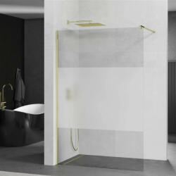 Mexen Kioto walk-in zuhanyfal - átlátszó/tej üveg / arany profil - 100 cm (800-100-101-50-35)