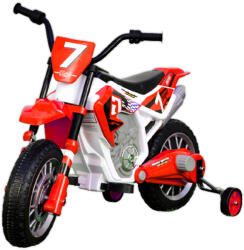 Hollicy Motocicleta electrica Kinderauto BJH022 70W 12V cu roti moi, scaun tapitat, culoare Rosie