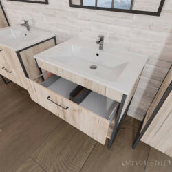 TMP cabinets IRON 75 lábon álló fürdőszobabútor 75 cm Sanovit Atria 9075 porcelán mosdókagylóval (00400894) - globalvivamarket